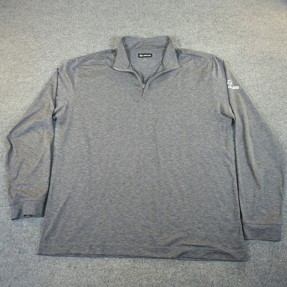 Lexus Mens XL Gray Quarter Zip Pullover Long Sleeve Performance Shirt #2587